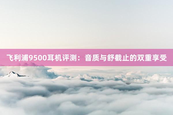 飞利浦9500耳机评测：音质与舒截止的双重享受